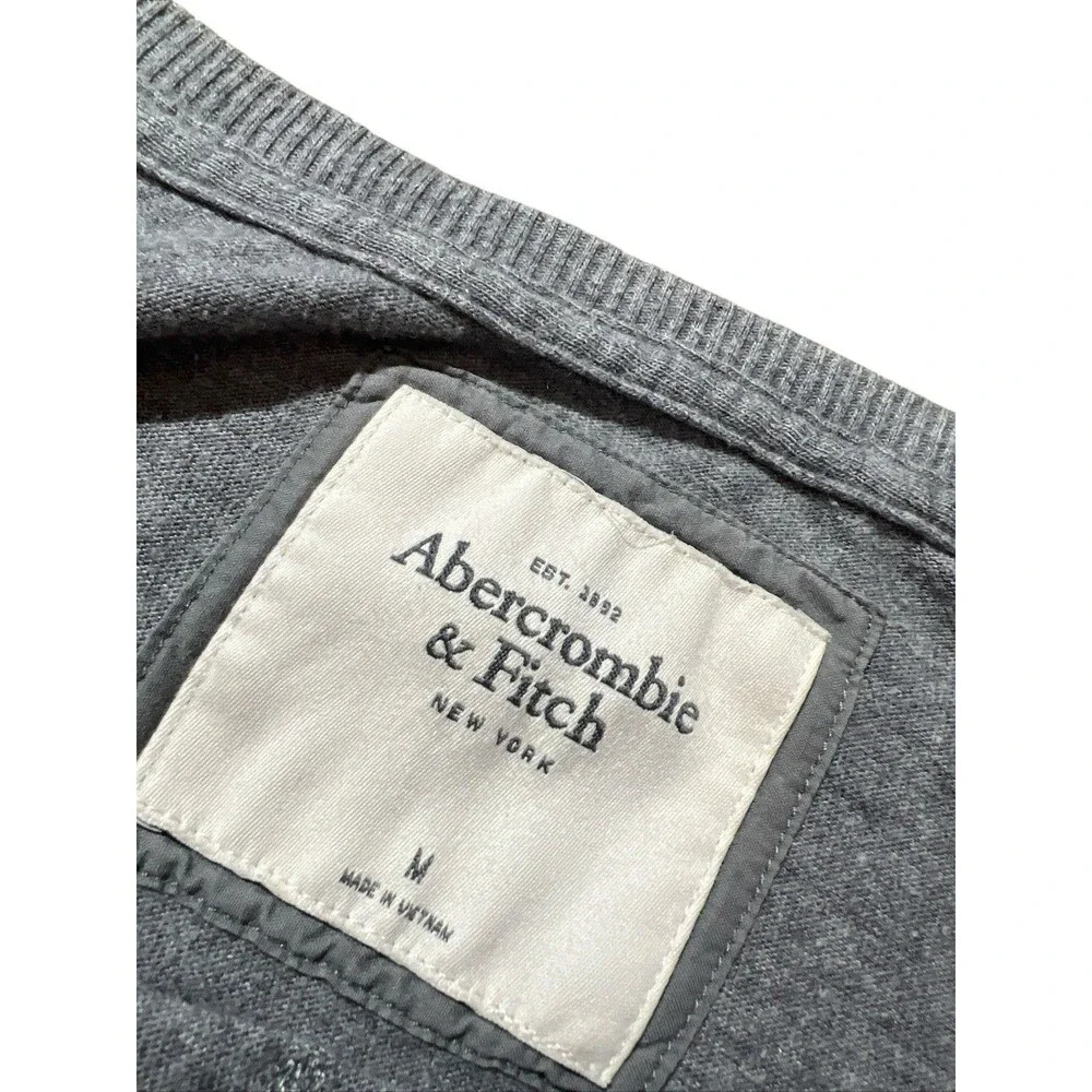 y2k abercrombie and fitch sweater womens preppy gray Sz M